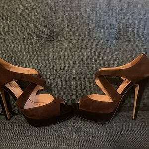 Miu Miu Dark Brown Strappy Heels